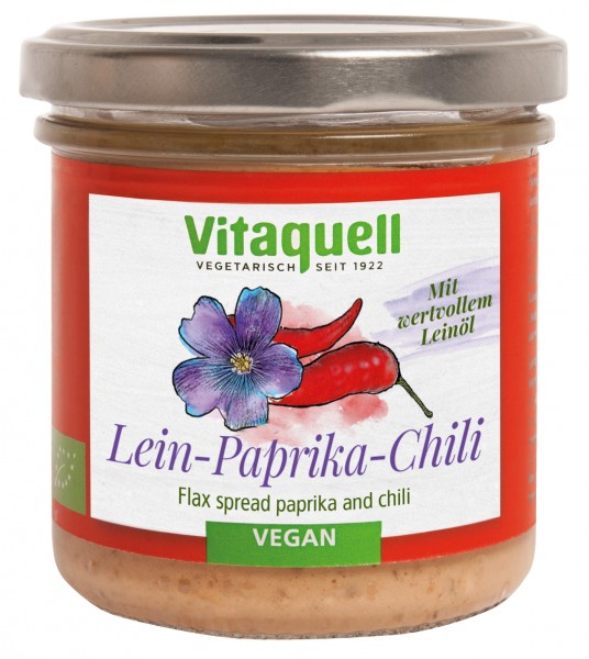 Linseed spread paprika chili organic, 130 g