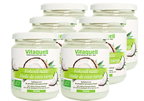 6 x Kokosöl Bio, nativ 215 ml