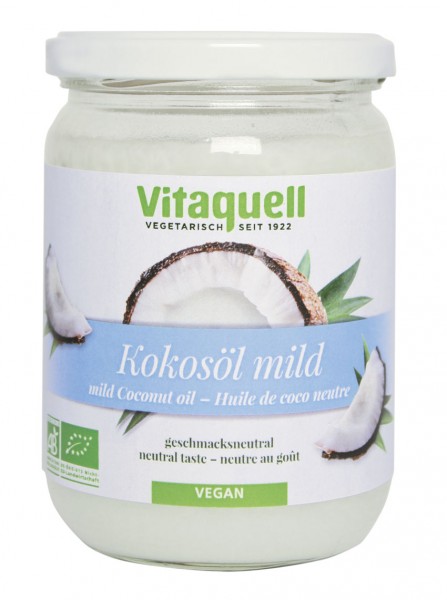 Coconut oil organic mild, gently refined, tasteless, 430 ml