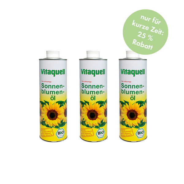 Sunflower oil vital organic seed, cold pressed, 375 ml