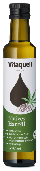 Hemp oil organic, cold pressed, virgin 250 ml