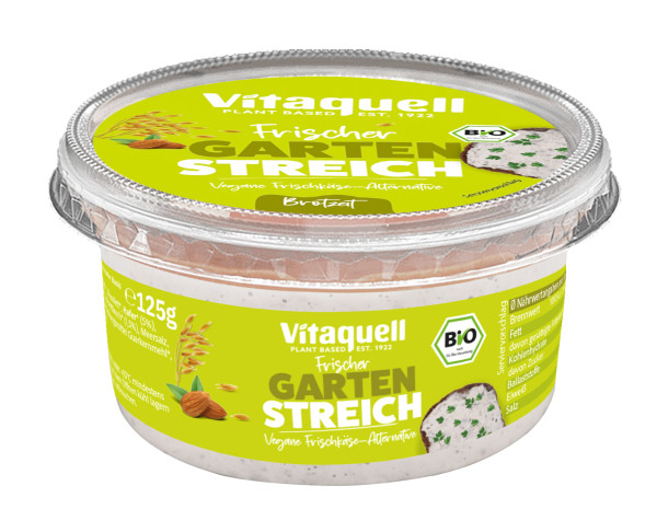 Vitaquell frischer Garten Streich Frischkäse Alternative bio vegan