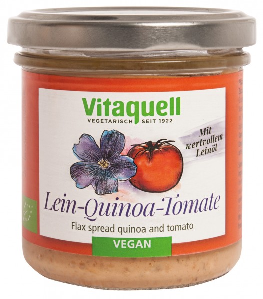 Linseed spread quinoa tomato organic, 130 g jar