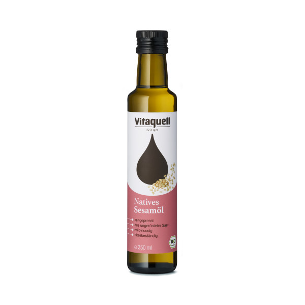 Sesame oil cold pressed organic, virgin (from unroasted seed) 250 ml